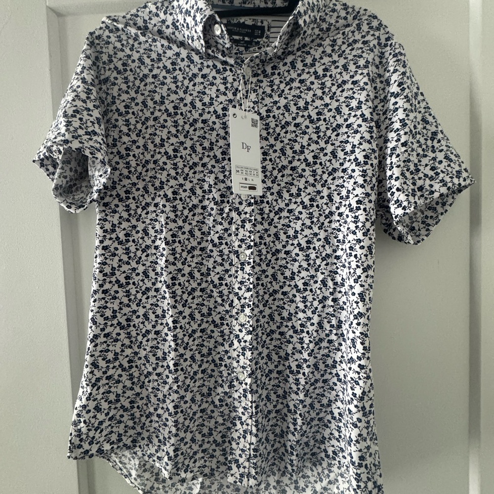 Denim & Flower White and Navy Floral Shirt